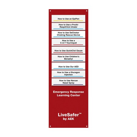Aek Instruction Sheet Holder, Fabric, 30" L, 10" W, Red EN9594